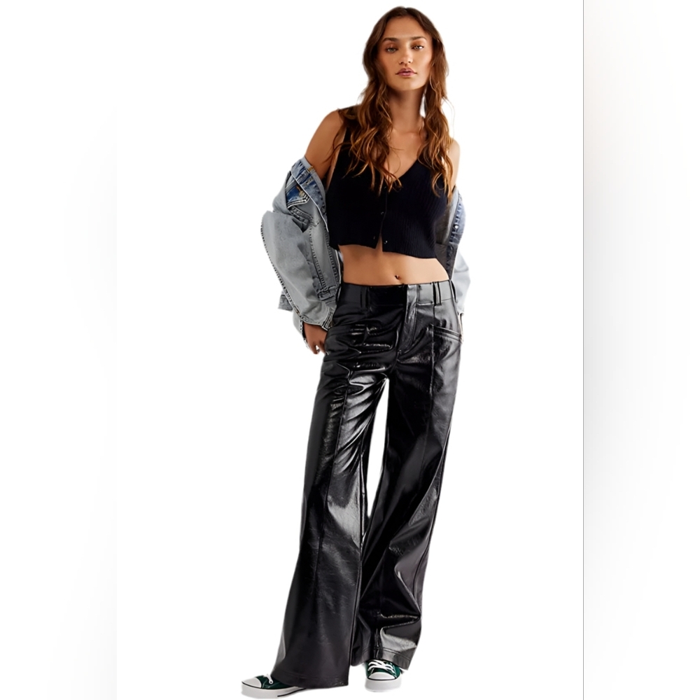 Free People Star Crossed Lovers Vegan Straight Leg Pants